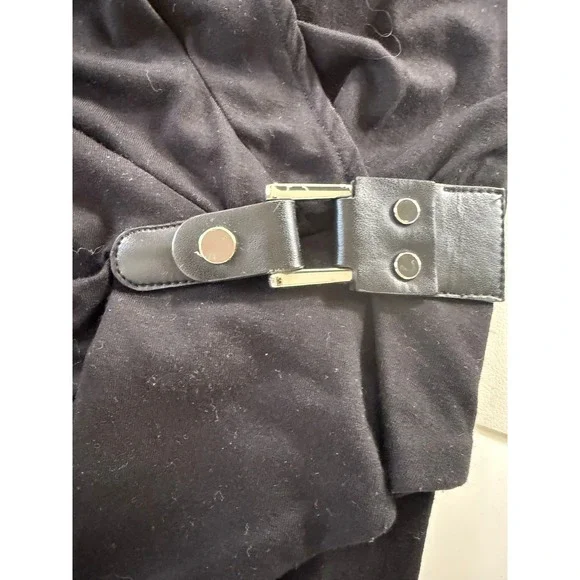 Cache Black Buckle Detail Cap Sleeve Womens Stretch Dress Small - Picture 5 of 8